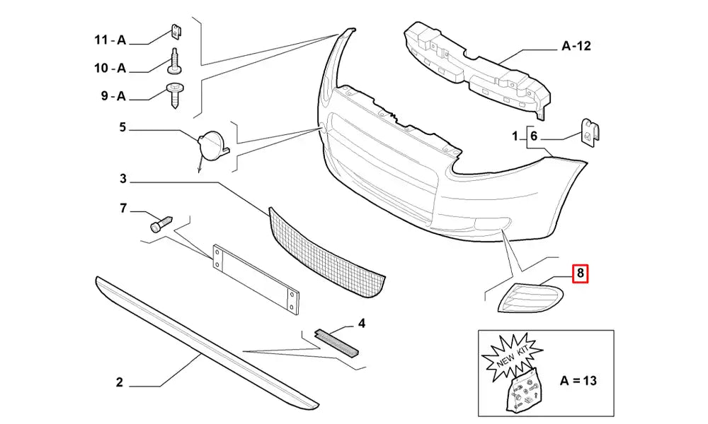 Grande Punto Sis Farı Kapak Plastiği Şema
