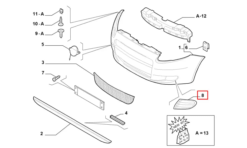 Grande Punto Sis Farı Kapak Plastiği Şema