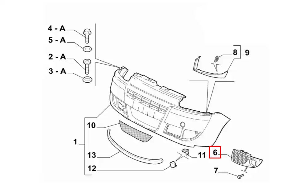 Doblo Sis Farı Kapak Plastiği Şema