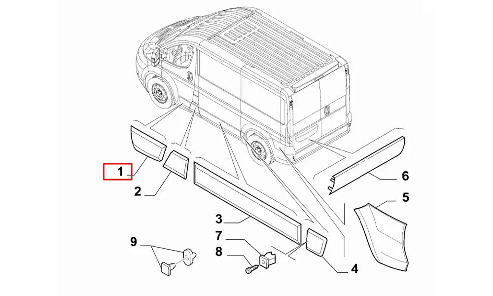 Ducato Çamurluk Ağzı Kaplama Plastiği Şema