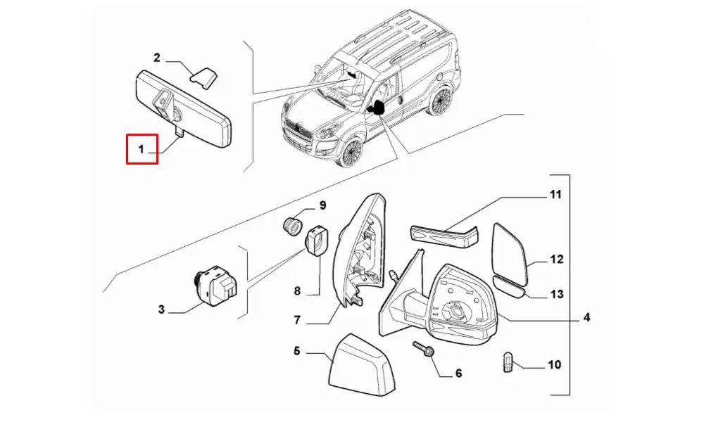 Doblo İç Dikiz Aynası Şema
