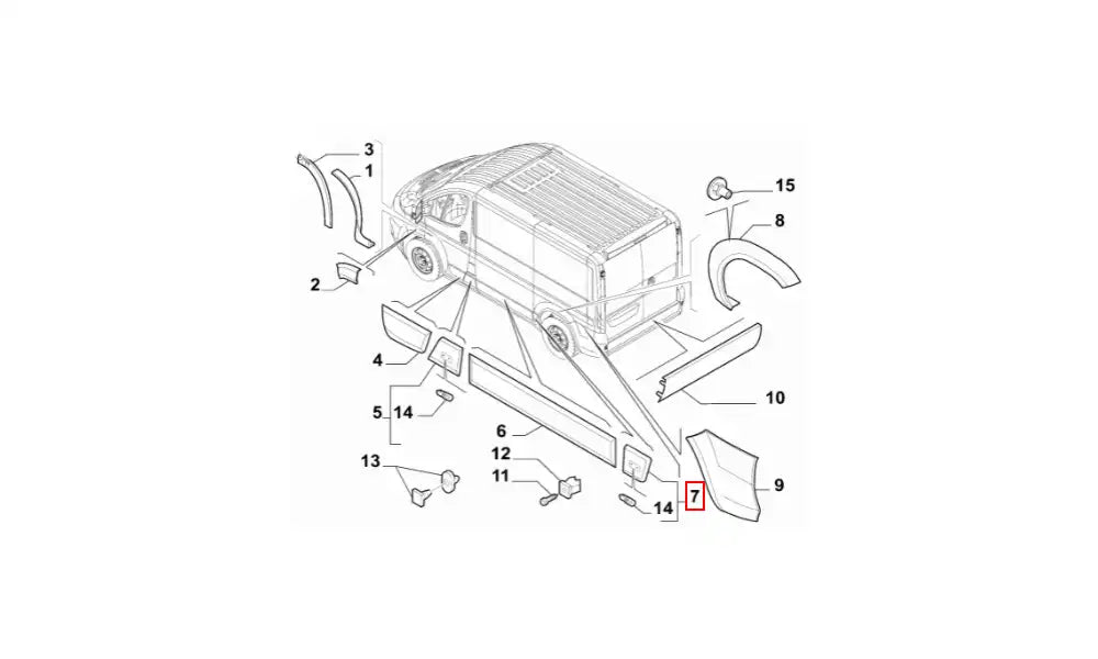 Ducato Çamurluk Çıtası Şema