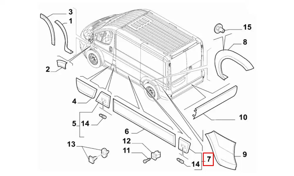 Ducato Çamurluk Çıtası Şema