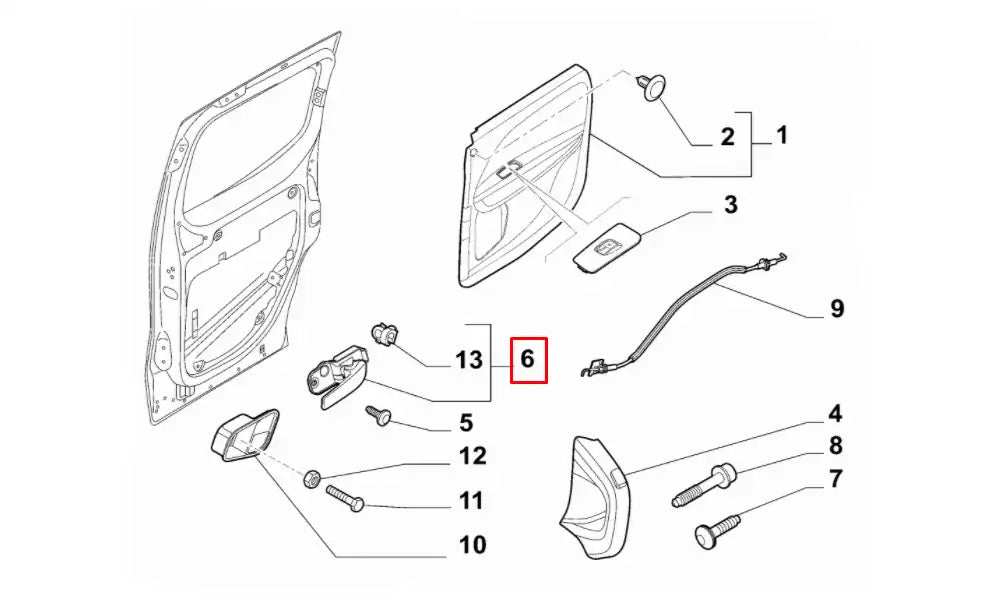Doblo Kapı İç Açma Kolu Şema