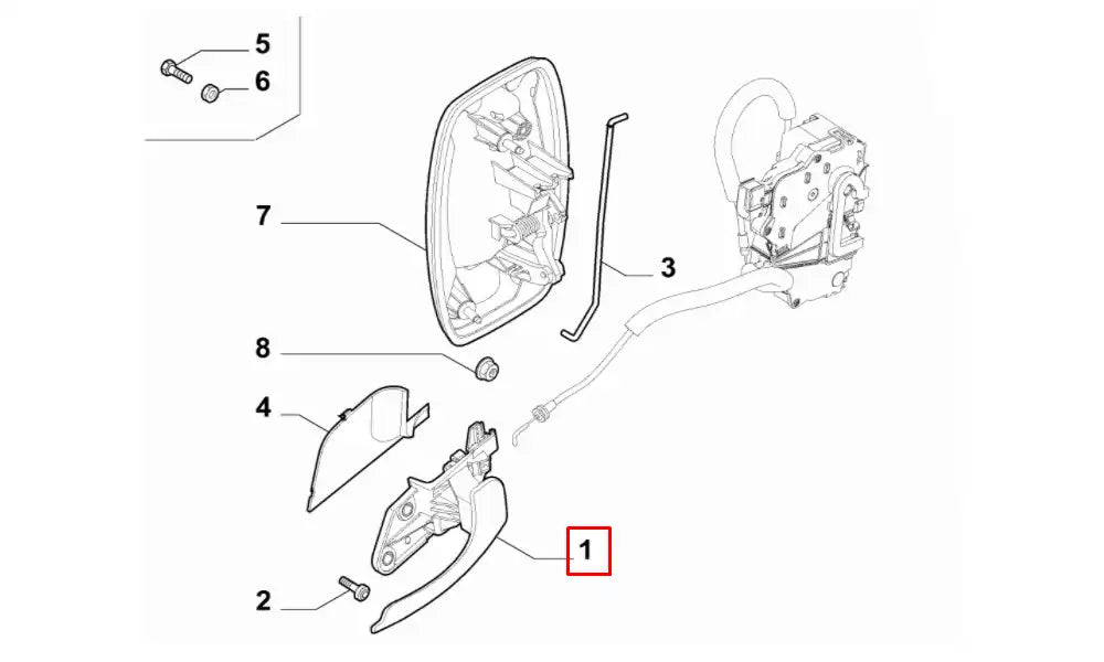 Ducato Kapı İç Açma Kolu Şema