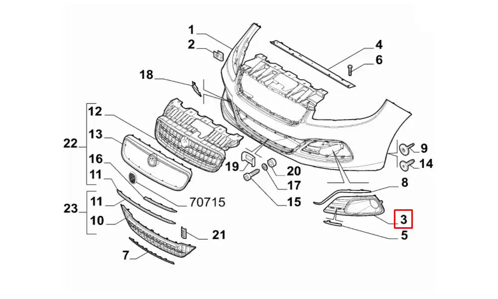 Linea Sis Farı Kapak Plastiği Şema