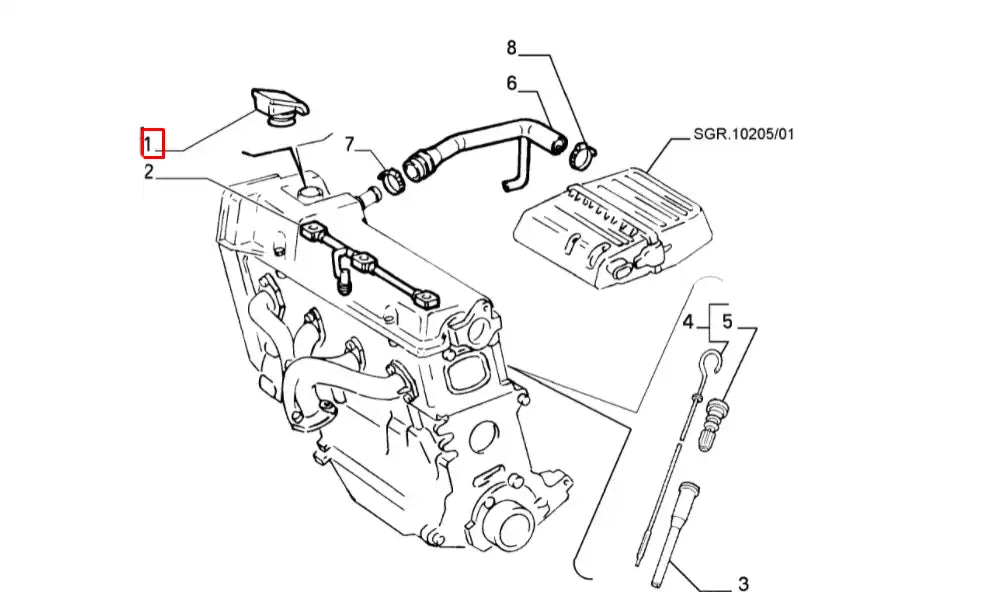 Siena Motor Yağ Dolum Kapağı Şema