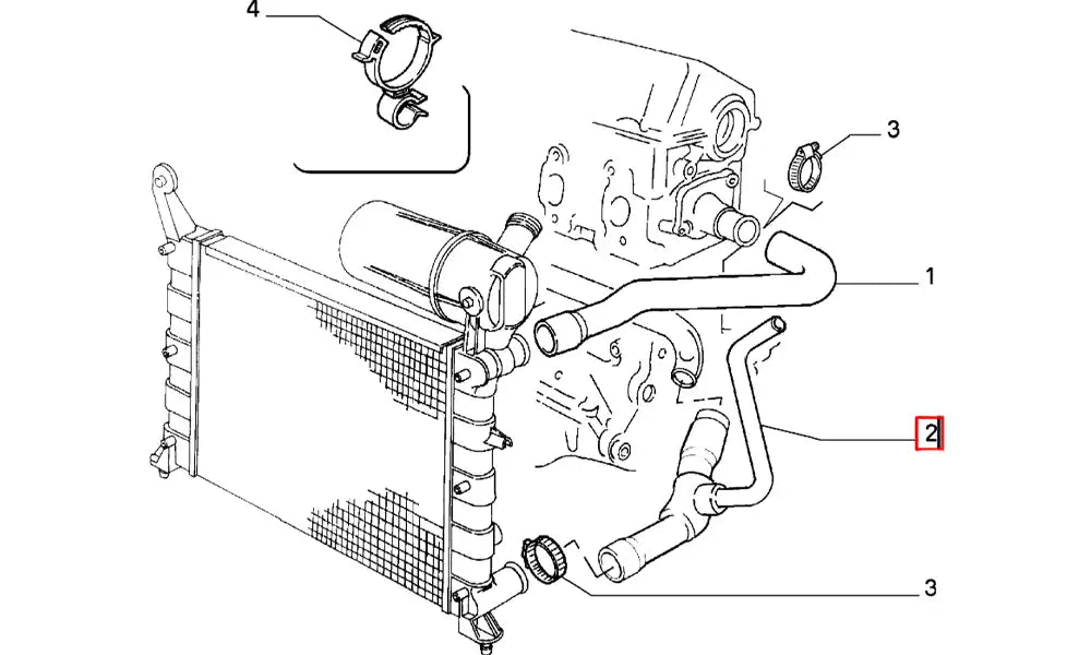 Tempra Motor Radyatörü Alt Hortumu Şema