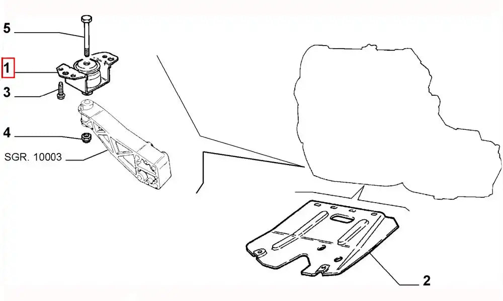 Tempra Motor Ön Bağlantı Takozu Şema