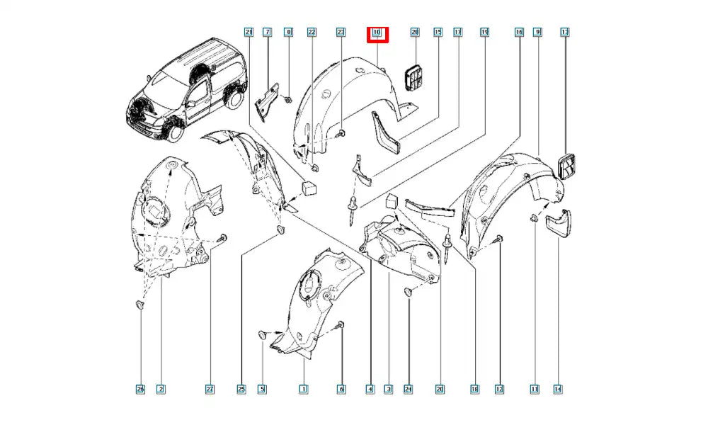 Kangoo Çamurluk Davlumbazı Şema