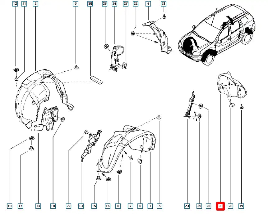 Duster Çamurluk Davlumbazı Şema