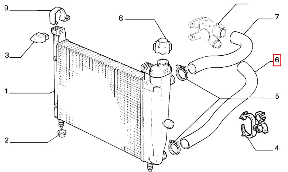 Uno Motor Radyatörü Alt Hortumu Şema