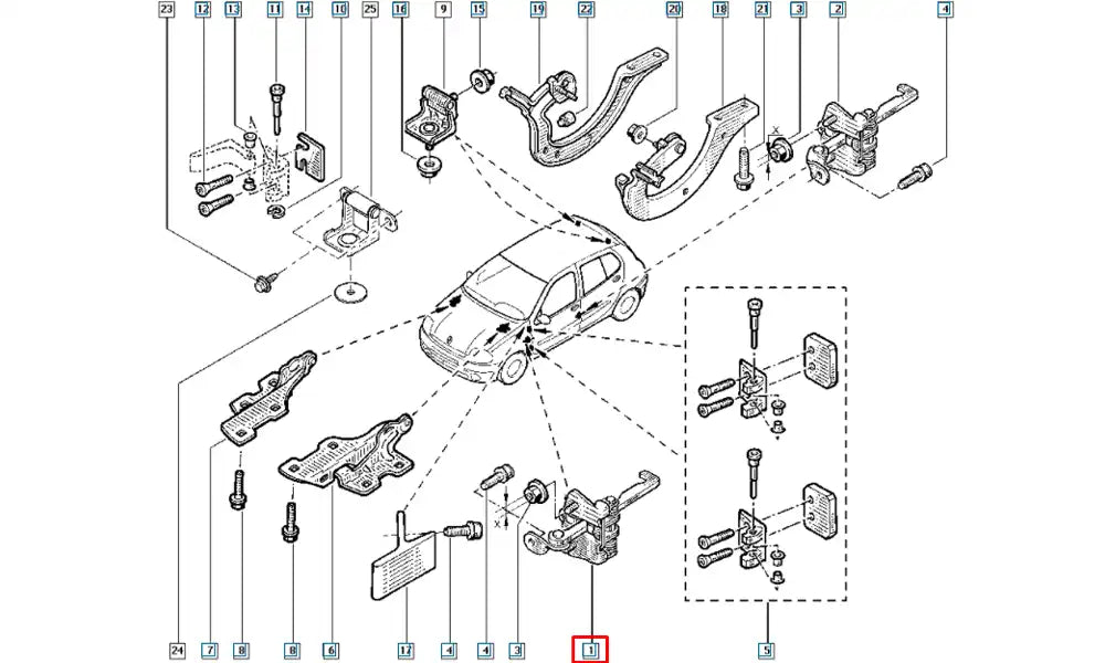 Clio Kapı Gergisi Şema