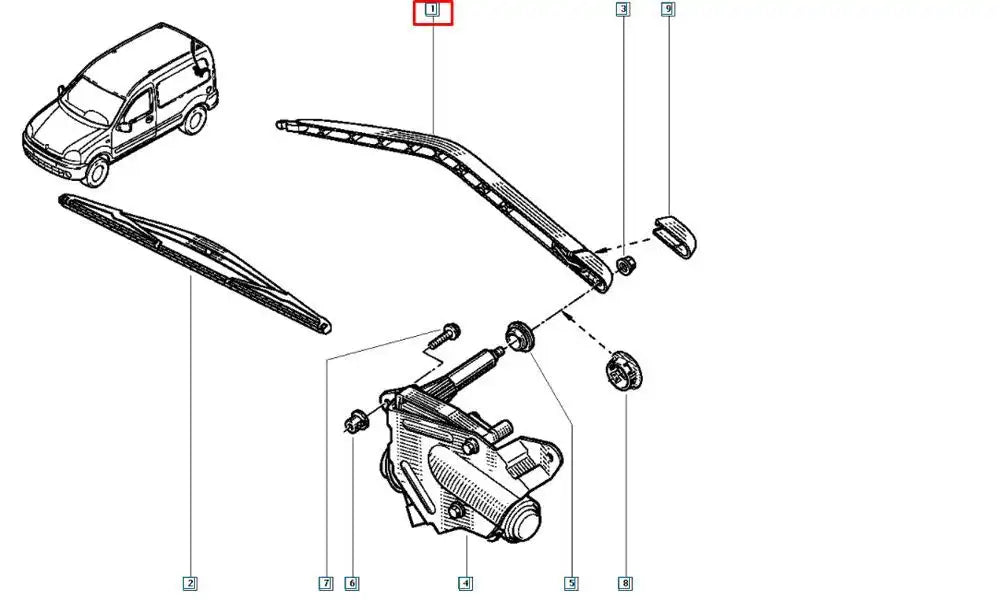 Kangoo Cam Silecek Kolu Şema