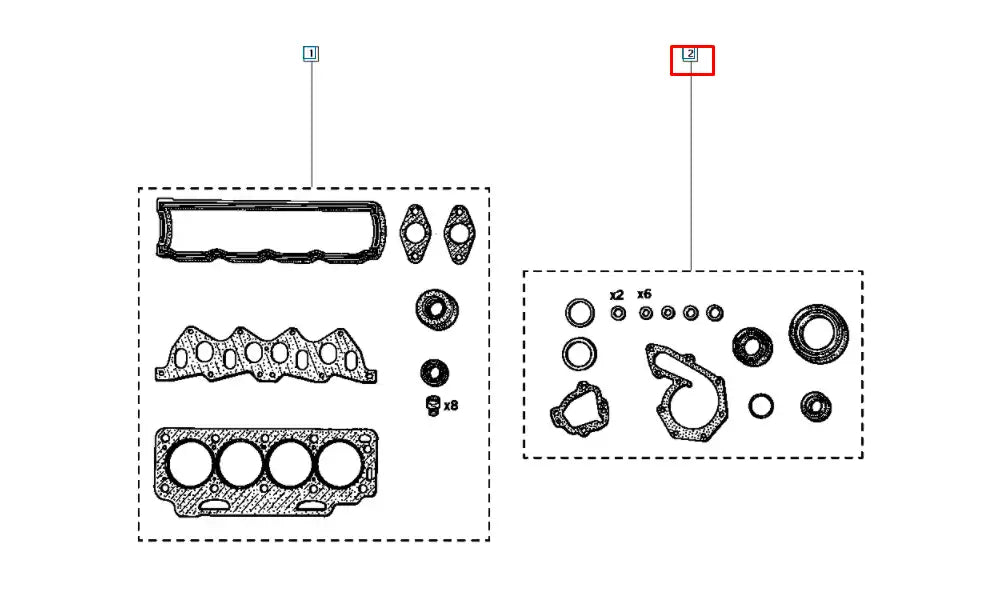 Kangoo Motor Contası Takım Alt + Üst Şema