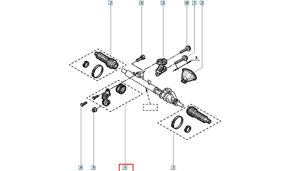 Kangoo Direksiyon Kelepçe Lastiği Şema
