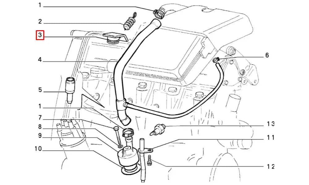 Tempra Motor Yağ Dolum Kapağı Şema