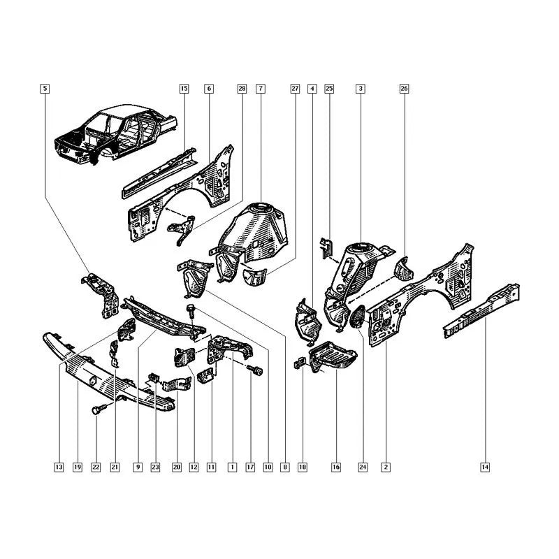 Renault 21 Çamurluk Bağlantı Sacı 1991-1997 Orjinal 
