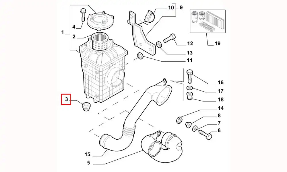 Doblo Hava Filtre Kutusu Bağlantı Lastiği Şema