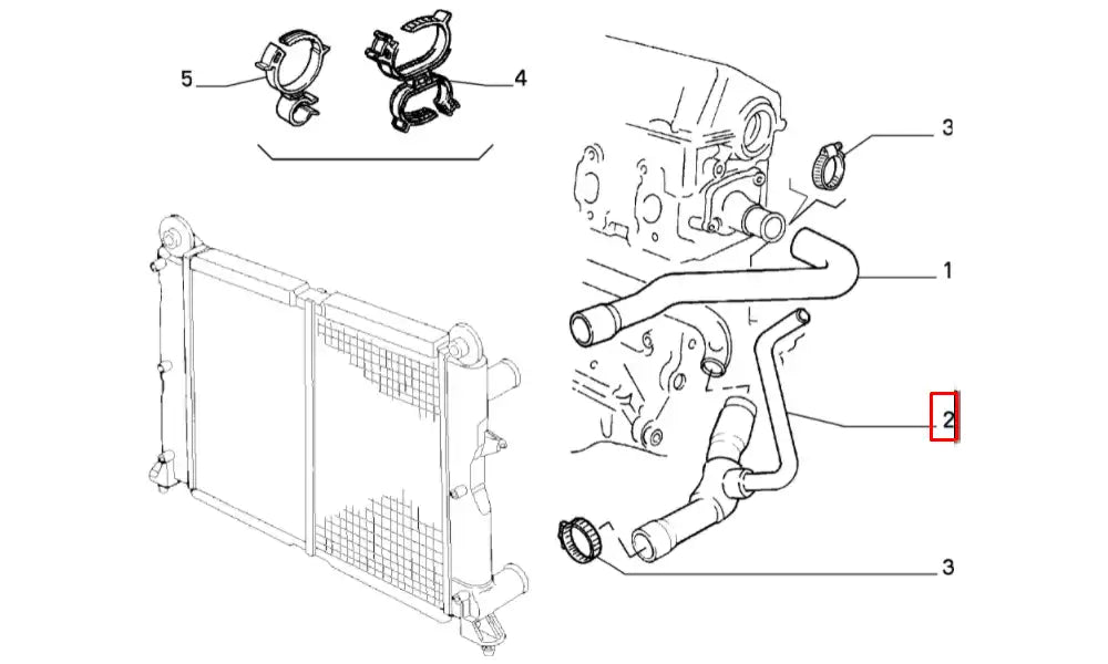 Tempra Motor Radyatörü Alt Hortumu Şema
