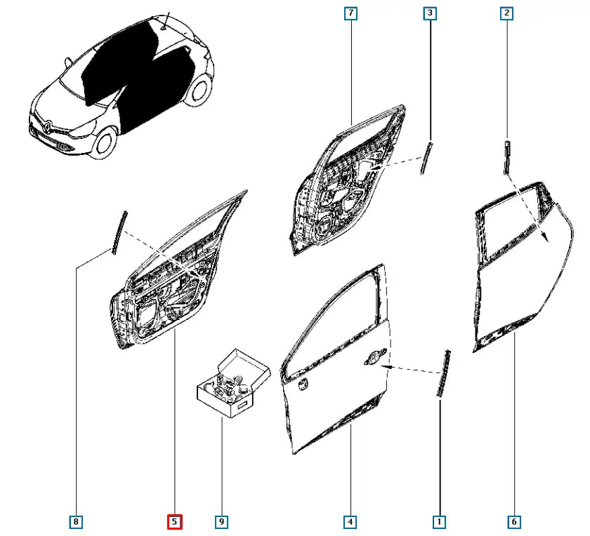 Clio Kapı Komple Şema