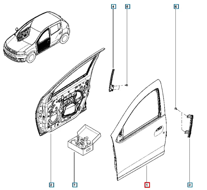 Clio Kapı Komple Şema