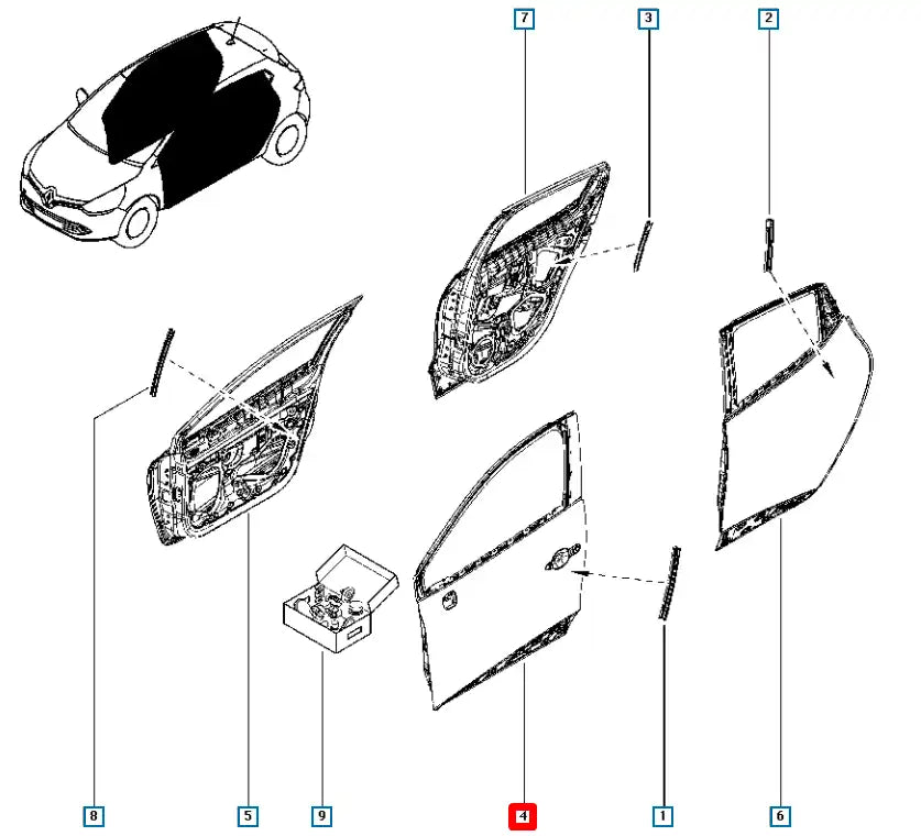 Clio Kapı Komple Şema