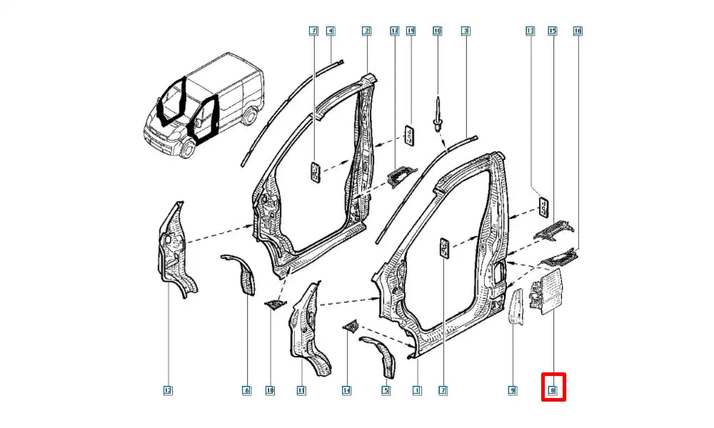 Trafic Yakıt Depo Dış Kapağı Şema