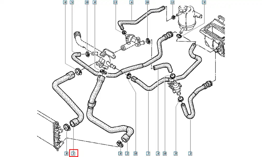 Kangoo Motor Radyatörü Üst Hortumu Şema