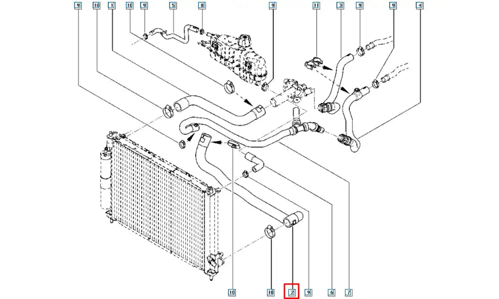 Modüs Motor Radyatörü Alt Hortumu Şema