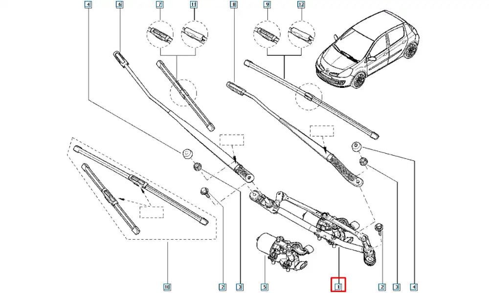 Clio Cam Silecek Motoru Şema