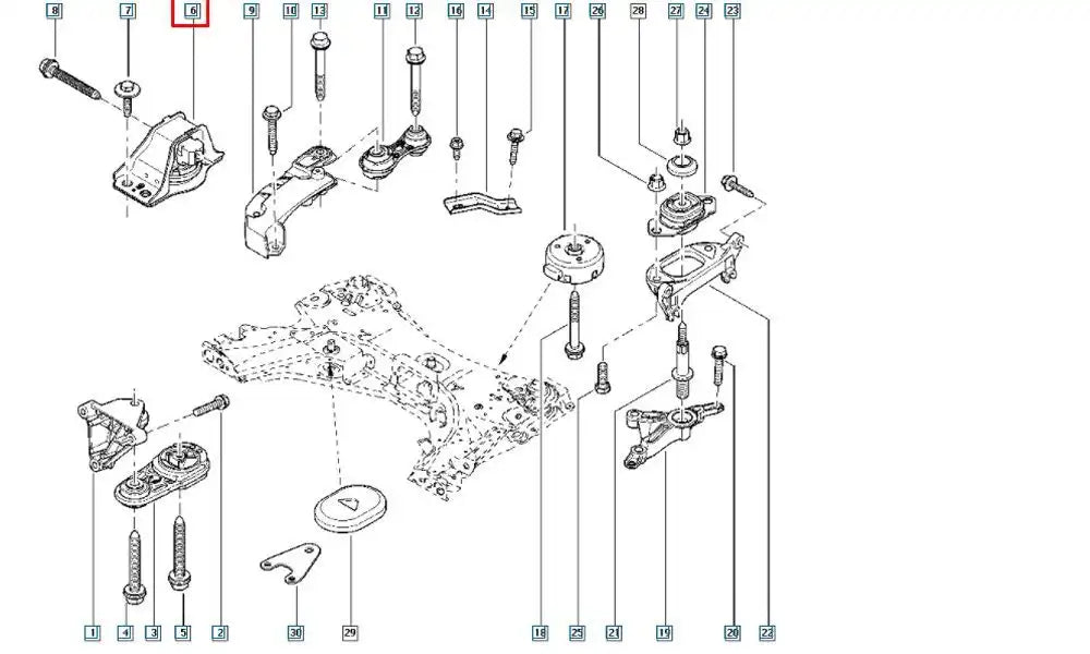 Kangoo Motor Ön Bağlantı Takozu Şema