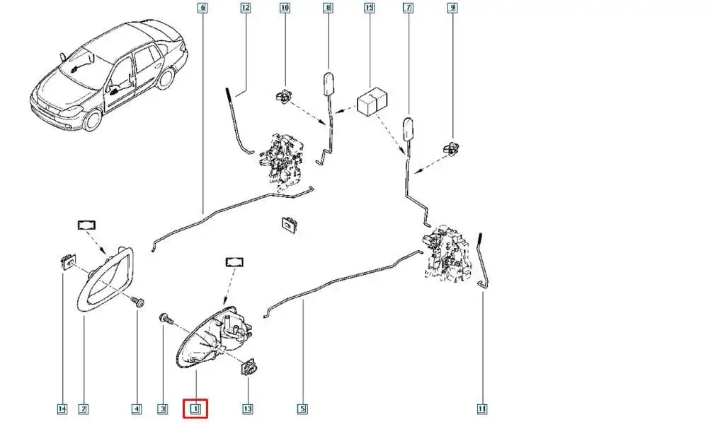 Modüs Kapı İç Açma Kolu Şema