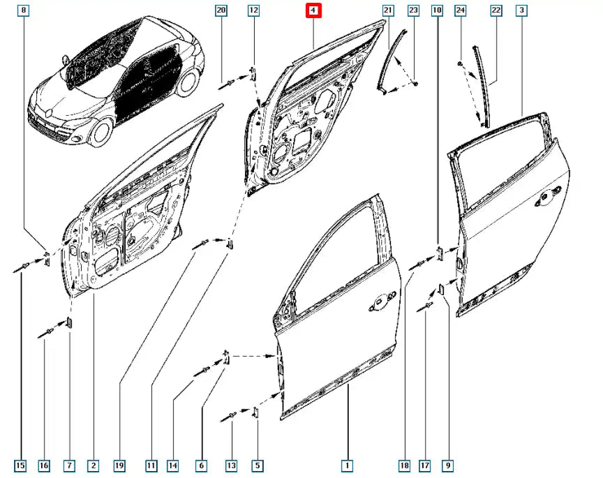 Megane Kapı Komple Şema