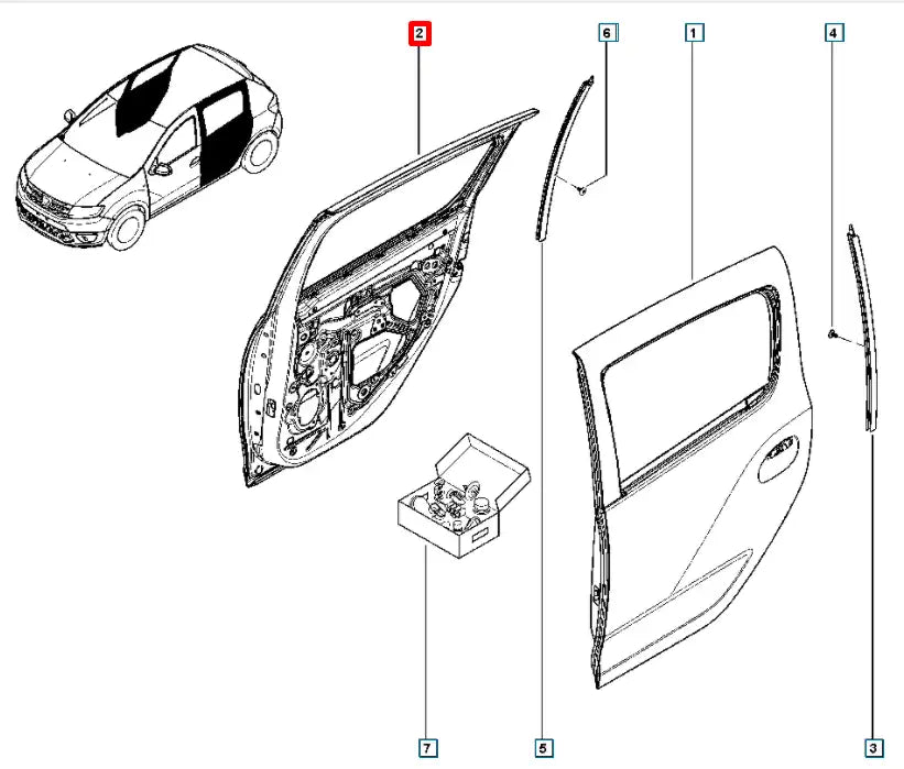 Sandero Kapı Komple Şema