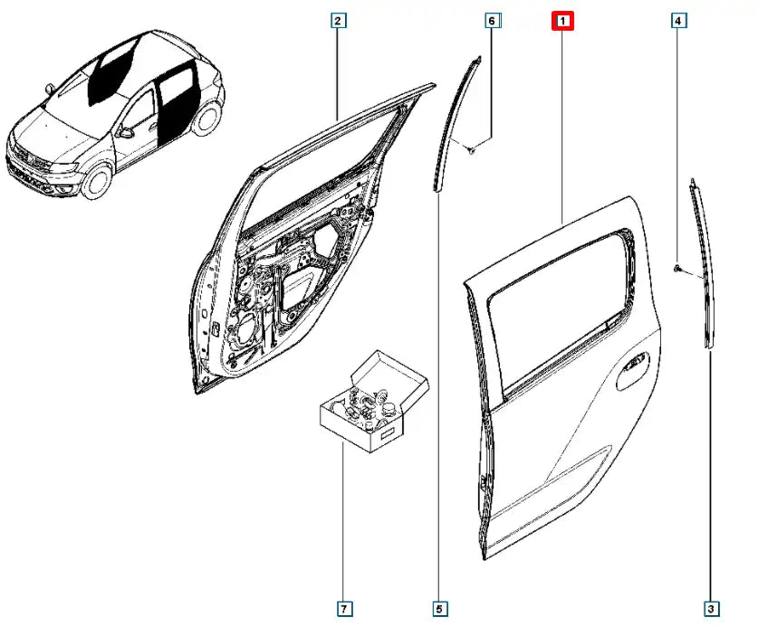 Clio Kapı Komple Şema