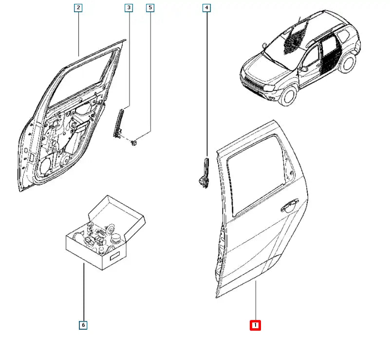 Duster Kapı Komple Şema