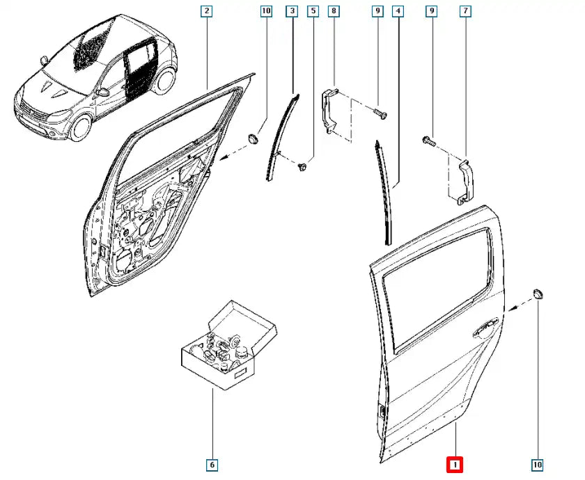 Sandero Kapı Komple Şema