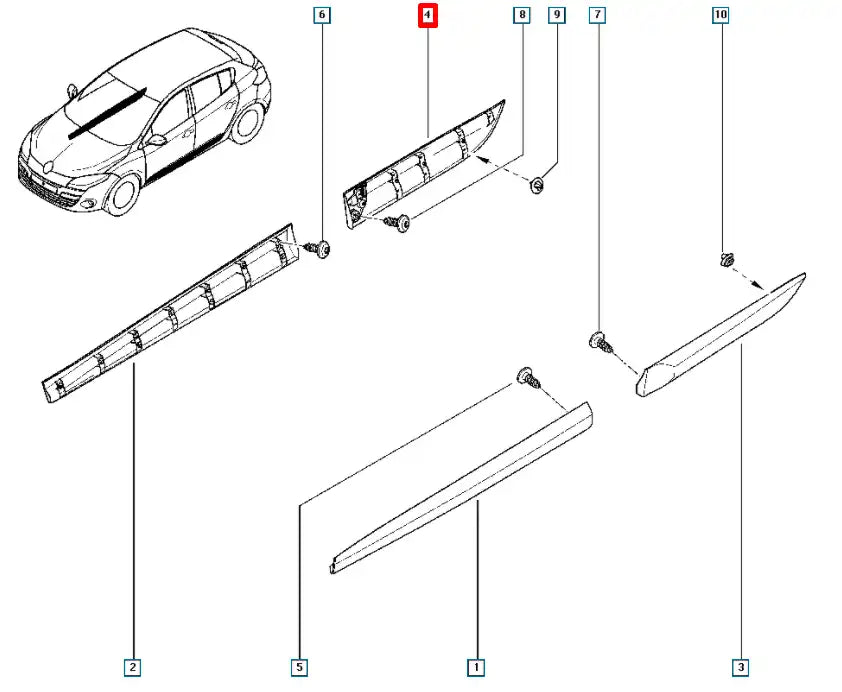 Megane Kapı Çıtası Şema