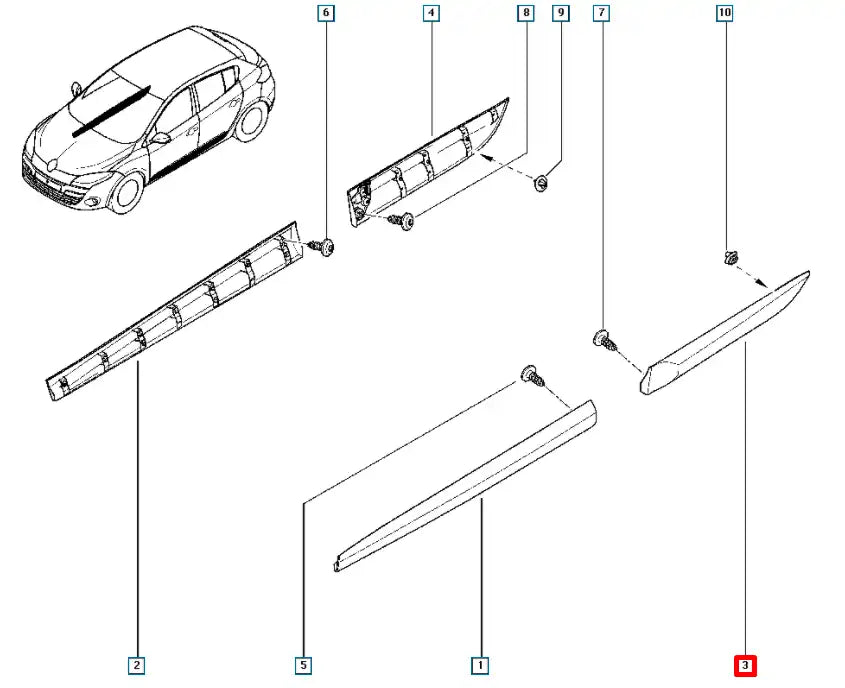 Megane Kapı Çıtası Şema
