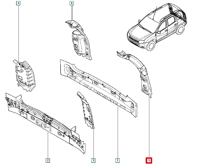 Duster Stop Lambası Yuva Sacı Şema