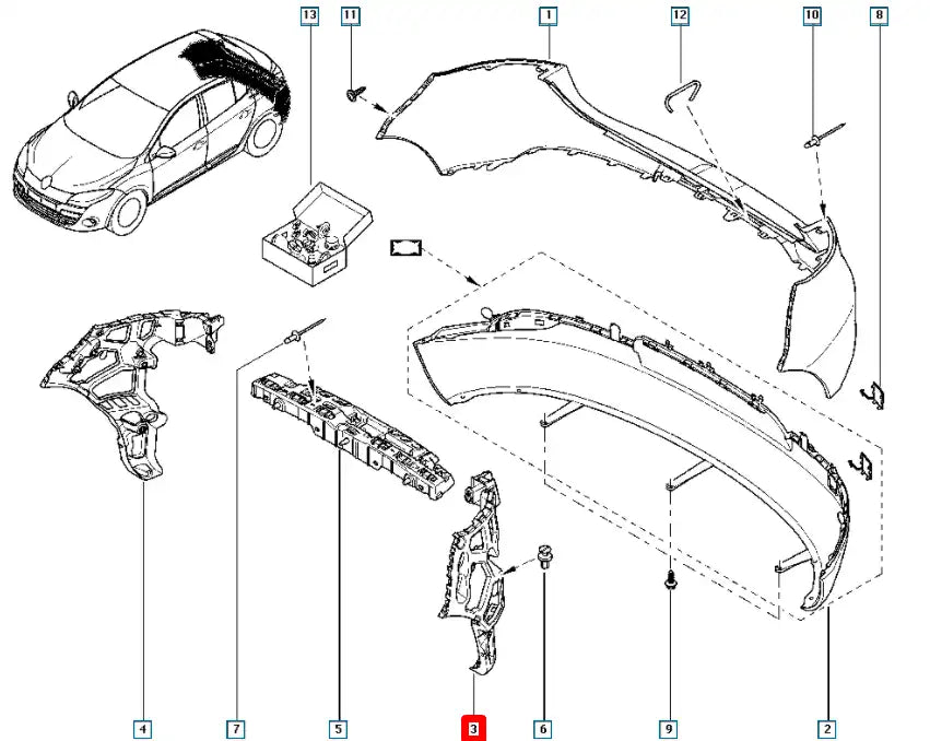 Megane Tampon Bağlantı Ayağı Şema