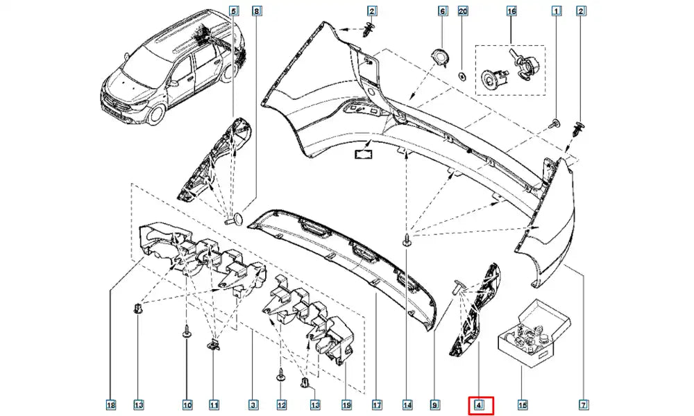 Lodgy Tampon Bağlantı Ayağı Şema