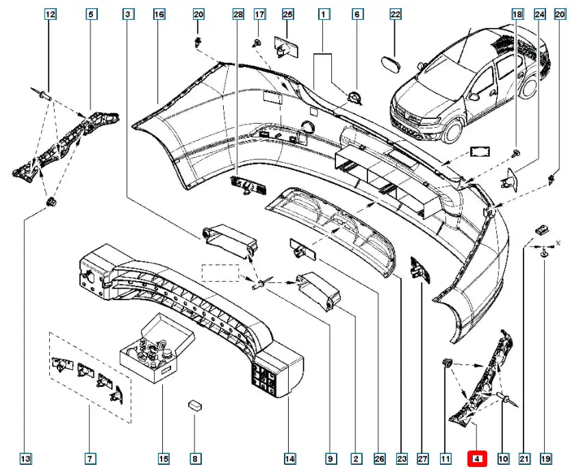 Logan Tampon Bağlantı Ayağı Şema