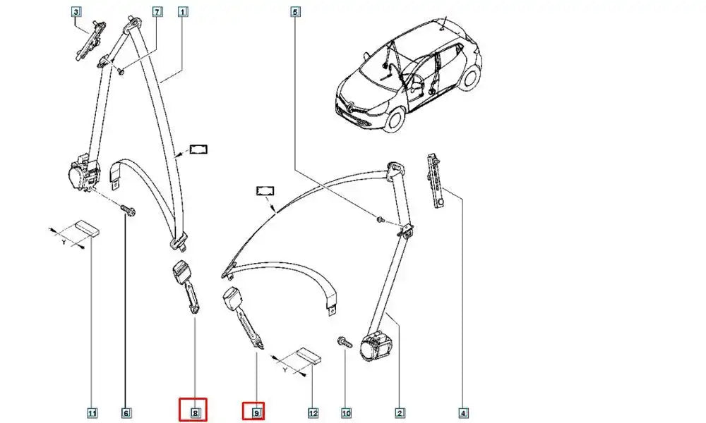 Captur Emniyet Kemeri Bağlantı Kolu Şema