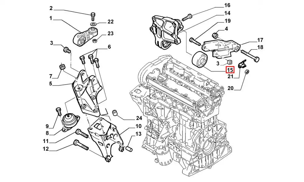 Scudo Motor Ön Bağlantı Takozu Şema