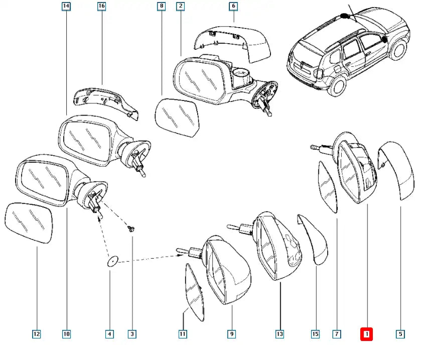 Duster Yan Ayna Şema