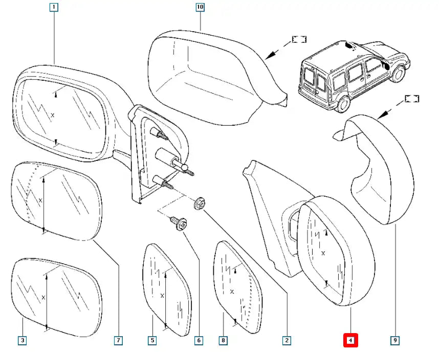 Kangoo Yan Ayna Şema