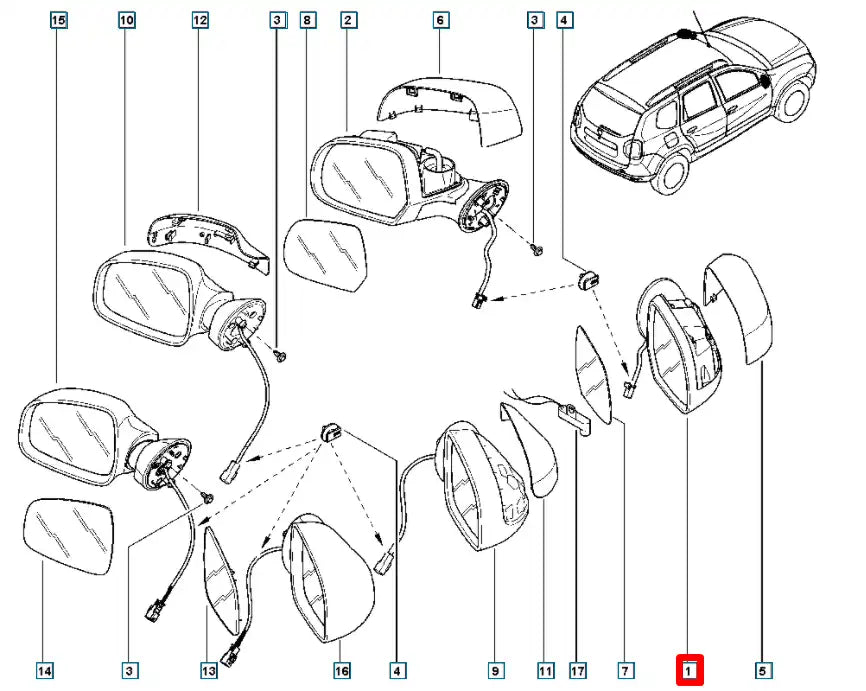 Duster Yan Ayna Şema