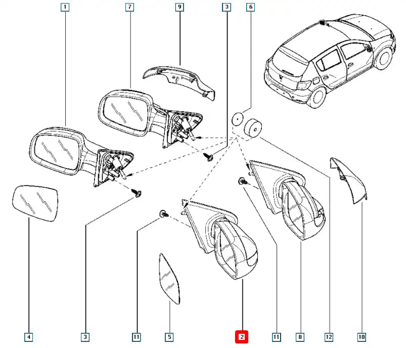 Sandero Yan Ayna Şema